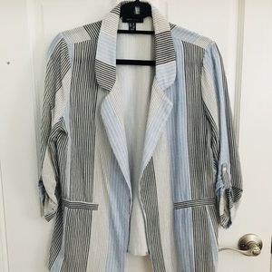 Striped, linen blazer